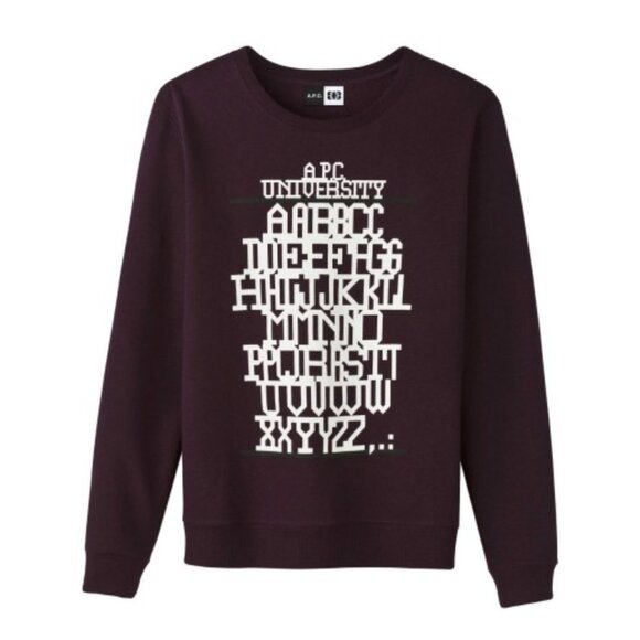 A.P.C. Burgandy Pull over Sweater Sweatshirt